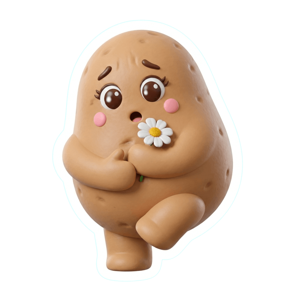 Madame Patate with a flower