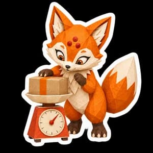 Ko weighs a box on a kitchen scale