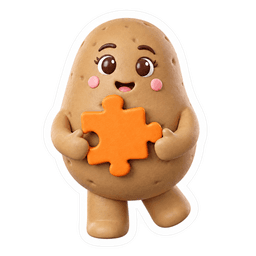 Madame Patate fits a puzzle piece