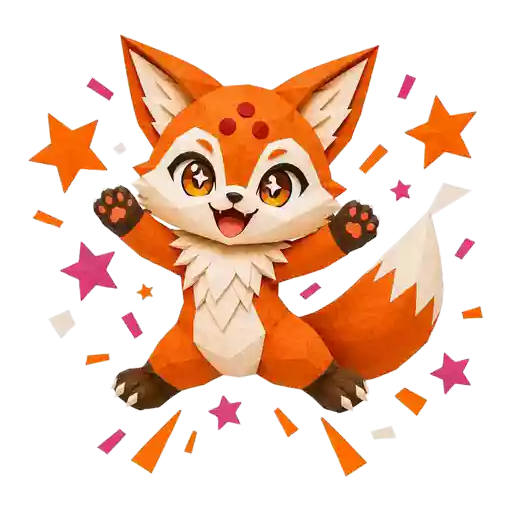 Ko jumping with a paper star