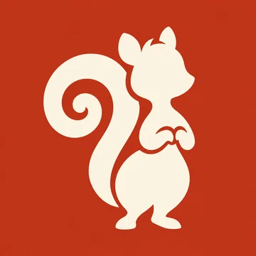 hazel mascot logo in cut-paper mark style