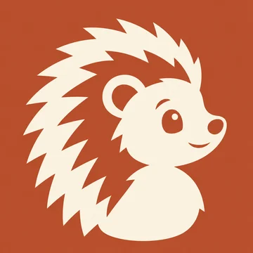 penny mascot logo in cut-paper mark style